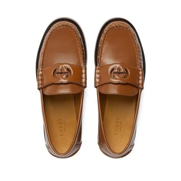 Gucci 738470 Mens Brown Leather Millennial Ribot GG Loafers 13 UK 13.5 US $850 - Picture 1 of 12